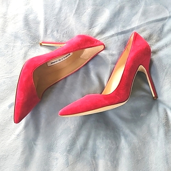 MANOLO BLAHNIK BB 90 Pumps in Fuchsia Suede - Picture 8 of 8
